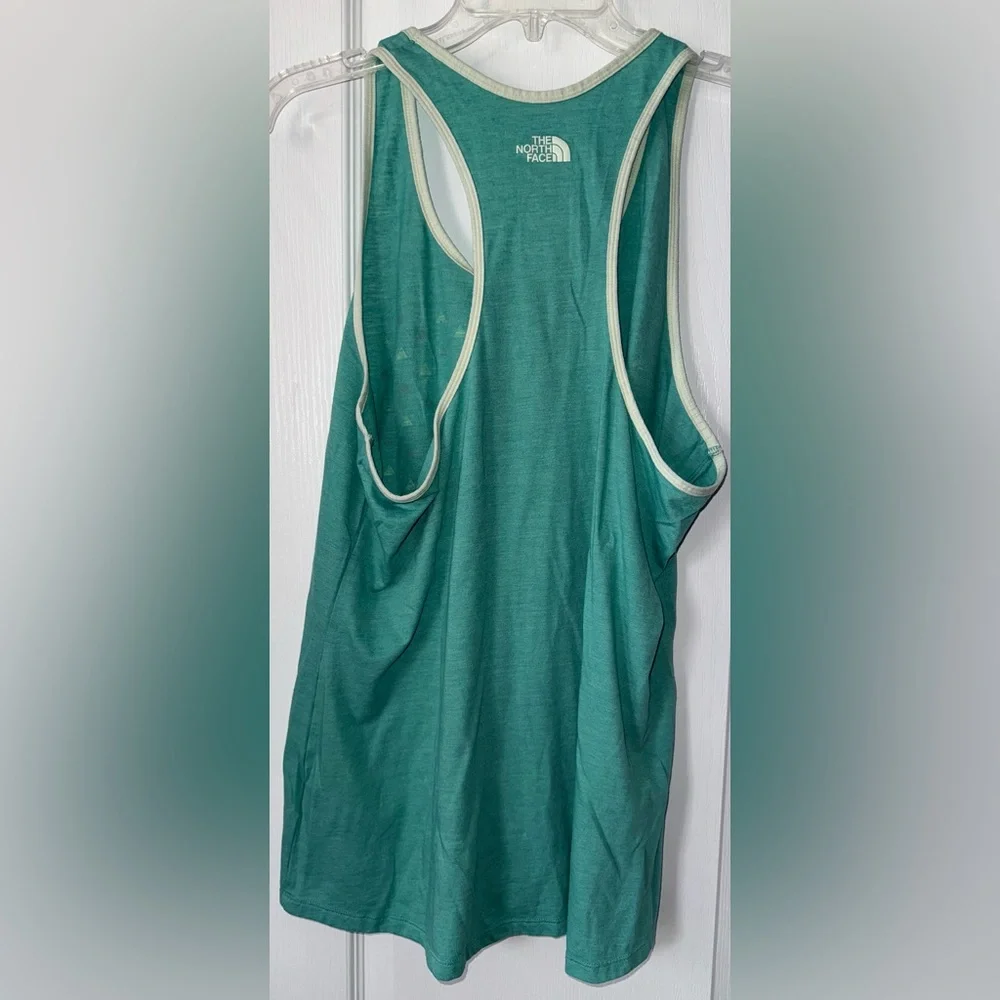 North Face EUC Teal/ Triangle design Tank Top T- Back - Picture 2 of 5